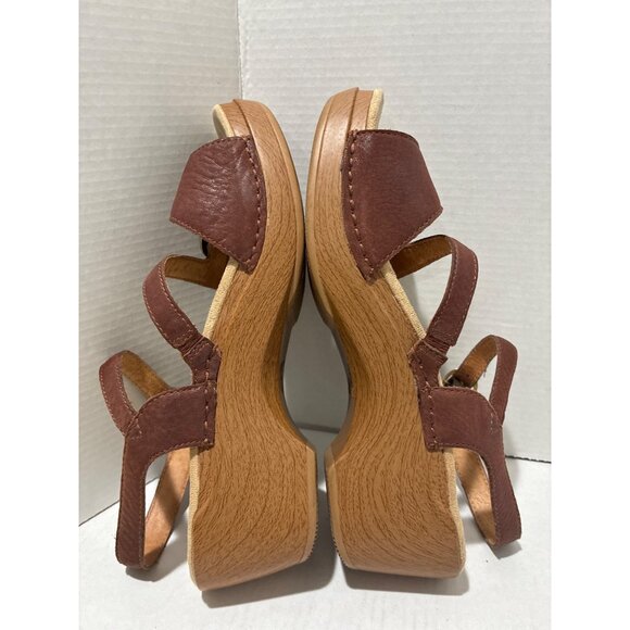 DANSKO Sandals Sandi Brown Leather Buckle Detail Platform Women's Sz 38 - Picture 4 of 7